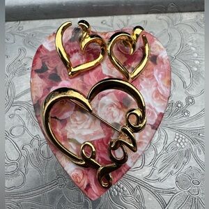 Avon Heart/Love Pin/Earring Gift Jewelry Set